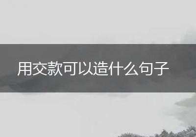 用交款可以造什么句子