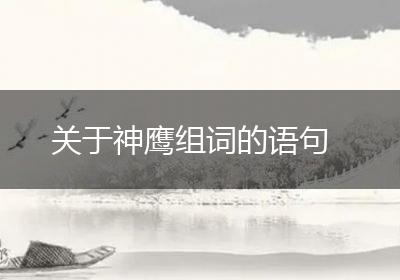 关于神鹰组词的语句