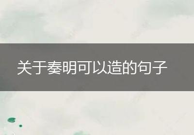 关于奏明可以造的句子
