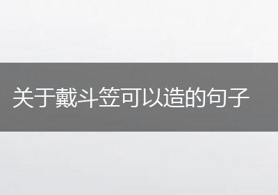 关于戴斗笠可以造的句子