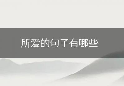 所爱的句子有哪些