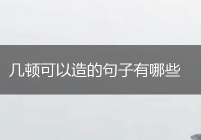 几顿可以造的句子有哪些