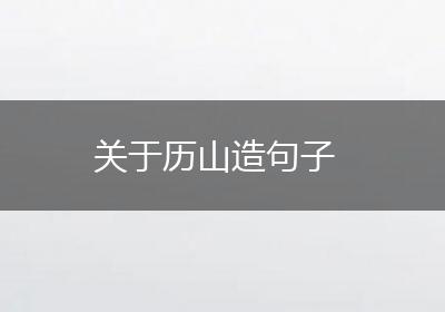 关于历山造句子