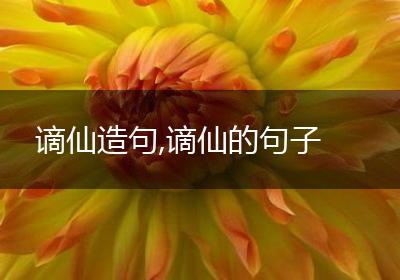 谪仙造句,谪仙的句子