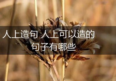 人上造句 人上可以造的句子有哪些