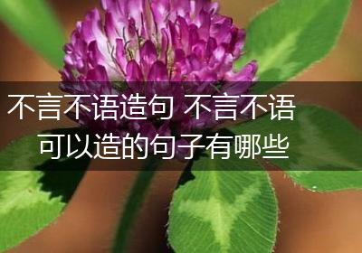 不言不语造句 不言不语可以造的句子有哪些