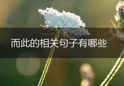 而此的相关句子有哪些