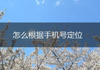怎么根据手机号定位