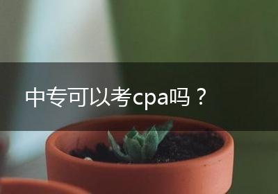 中专可以考cpa吗？