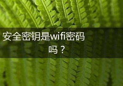 安全密钥是wifi密码吗？