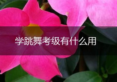 学跳舞考级有什么用