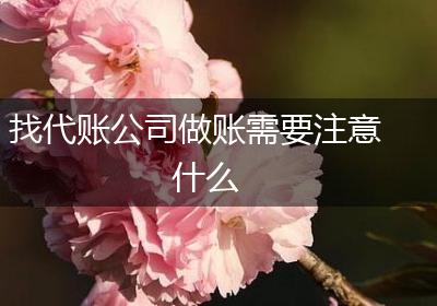 找代账公司做账需要注意什么
