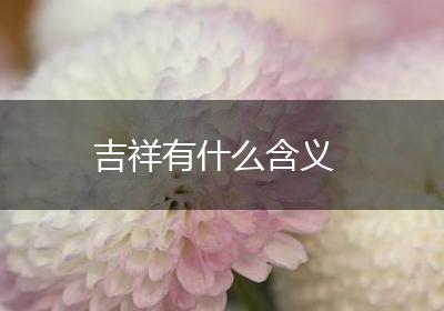 吉祥有什么含义