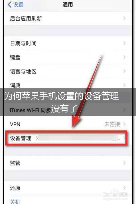 为何苹果手机设置的设备管理没有了,第1张