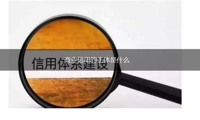 商业信用的主体是什么,第1张