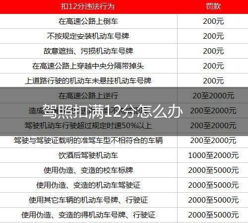 驾照扣满12分怎么办,第1张