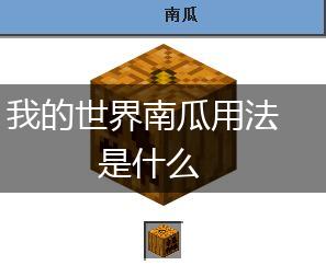 我的世界南瓜用法是什么,第1张