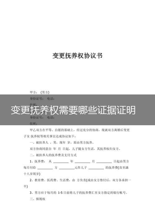 变更抚养权需要哪些证据证明,第1张