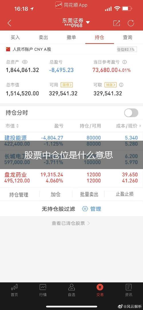 股票中仓位是什么意思,第1张