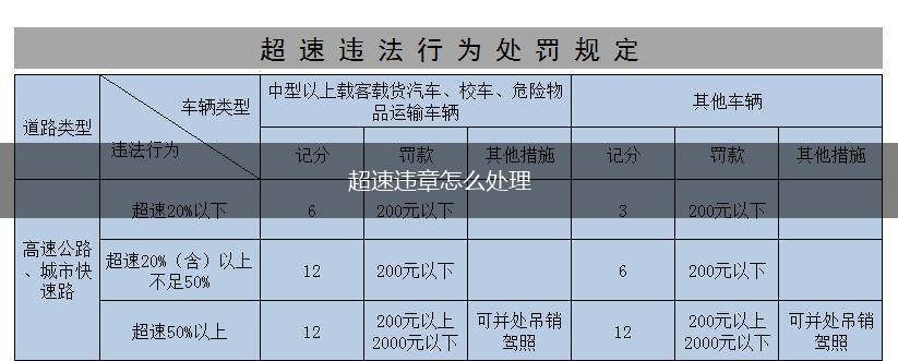超速违章怎么处理,第1张