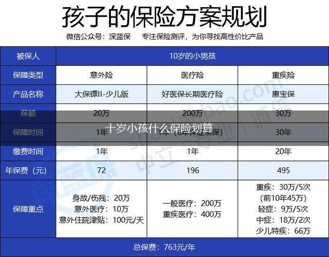 十岁小孩什么保险划算,第1张