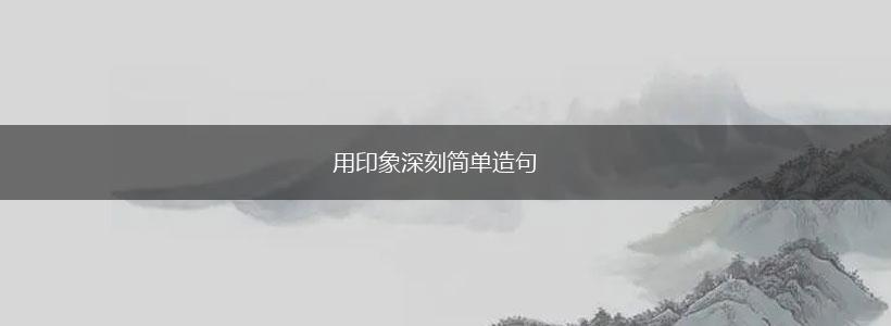 用印象深刻简单造句,第1张