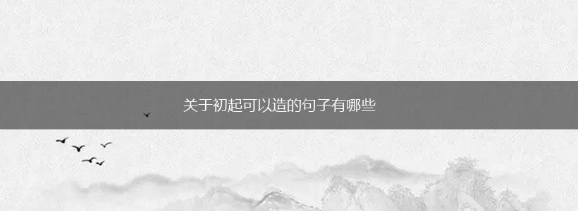关于初起可以造的句子有哪些,第1张