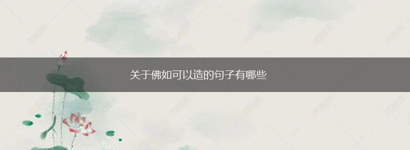 关于佛如可以造的句子有哪些,第1张