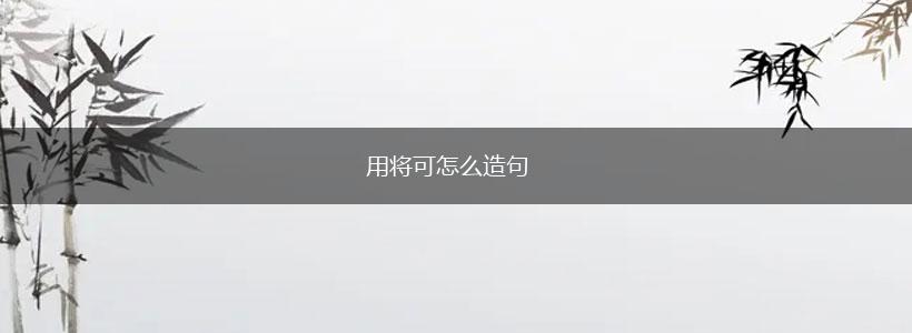 用将可怎么造句,第1张