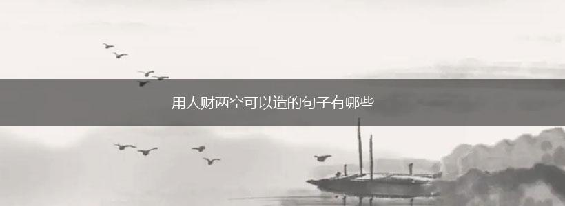用人财两空可以造的句子有哪些,第1张