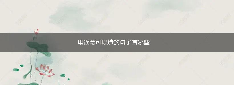 用钦慕可以造的句子有哪些,第1张