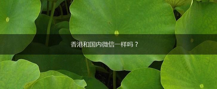 香港和国内微信一样吗？,第1张