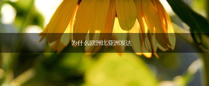 为什么欧洲比亚洲发达,第1张