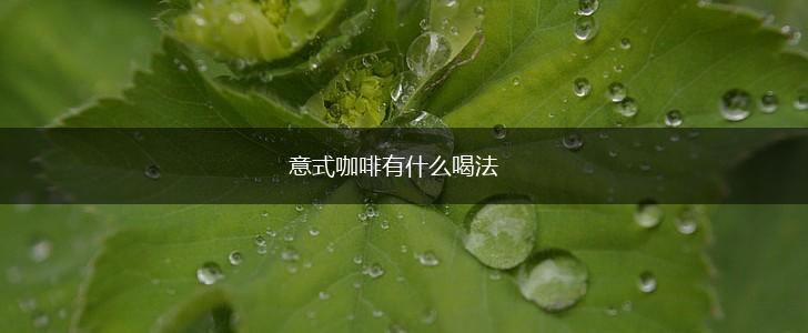 意式咖啡有什么喝法,第1张