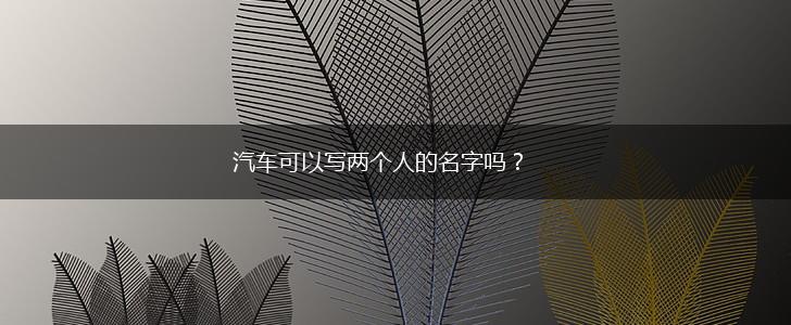 汽车可以写两个人的名字吗?,第1张 汽车可以写两个人的名字吗?,第1张