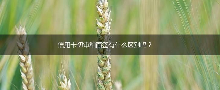 信用卡初审和面签有什么区别吗？,第1张