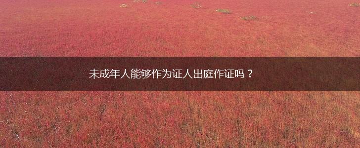未成年人能够作为证人出庭作证吗？,第1张