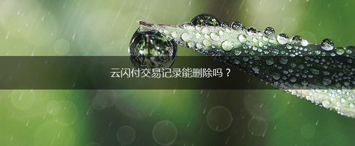 云闪付交易记录能删除吗？,第1张