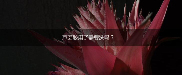 芦荟胶用了需要洗吗？,第1张