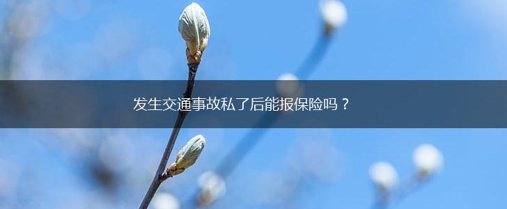 发生交通事故私了后能报保险吗？,第1张