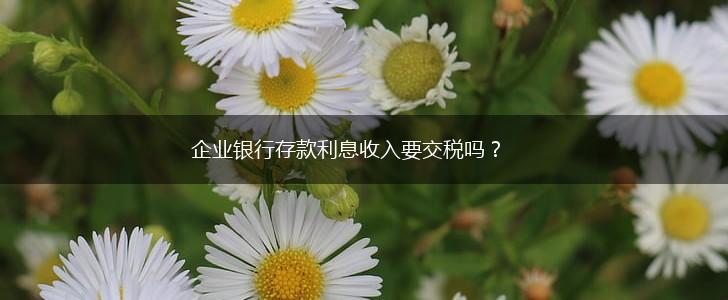 企业银行存款利息收入要交税吗？,第1张