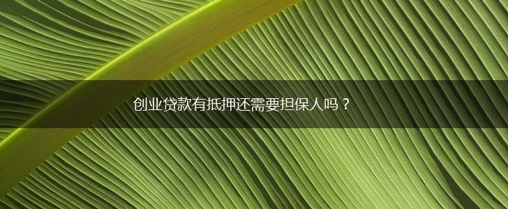 创业贷款有抵押还需要担保人吗?,第1张 创业贷款有抵押还需要担保人吗?,第1张