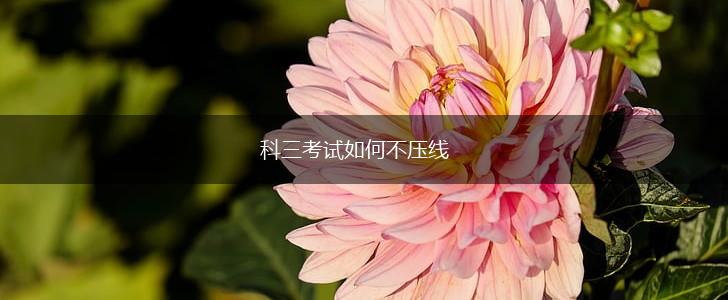 科三考试如何不压线,第1张