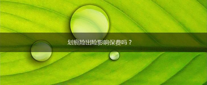 划痕险出险影响保费吗？,第1张