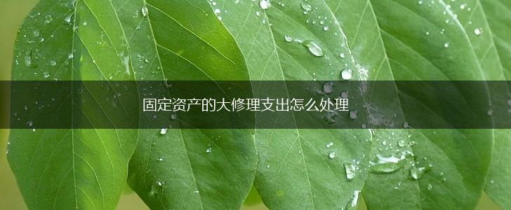 固定资产的大修理支出怎么处理,第1张