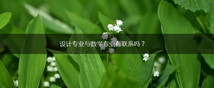 设计专业与数学专业有联系吗？,第1张