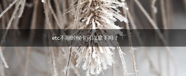 etc不用时候卡可以拿下吗？,第1张