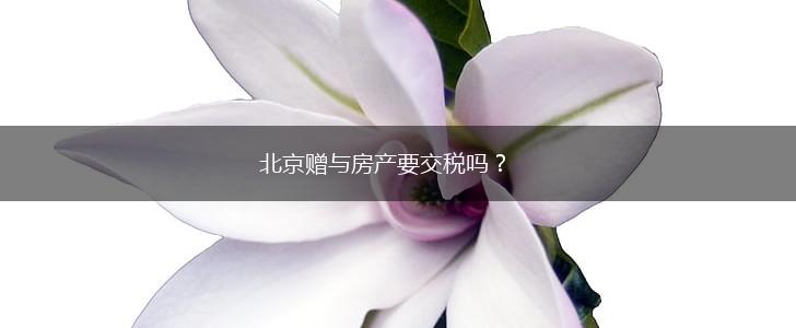 北京赠与房产要交税吗？,第1张