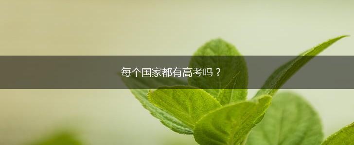 每个国家都有高考吗？,第1张