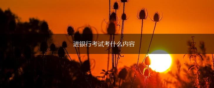 进银行考试考什么内容,第1张